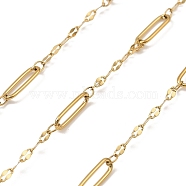 304 Stainless Steel Oval & Dapped Chains, Soldered, with Spool, Ion Plating(IP), Real 18K Gold Plated, 12.5x4.5x1mm, 10m/roll(CHS-C014-08G)