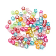 Plastic Beads, Silver Lined, Barrel, Mixed Color, 8x6mm, Hole: 3.7mm, about 1700pcs/500g(KY-C013-02)