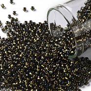 TOHO Round Seed Beads, Japanese Seed Beads, (271) Inside Color AB Black Diamond/Bronze Lined, 11/0, 2.2mm, Hole: 0.8mm, about 5555pcs/50g(SEED-XTR11-0271)