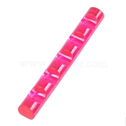 5 Grids Plastic Nail Art Brush Pen Holder Stand, Manicure Nails Brush Makeup Holder, Rectangle, Fuchsia, 8x1cm(MRMJ-WH0073-37A)