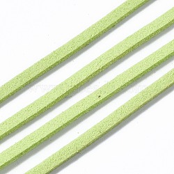 Eco-Friendly Faux Suede Cord, Faux Suede Lace, Lawn Green, 3.0x1.4mm, about 90m/roll(LW-R007-3.0mm-1140)