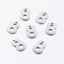 Tarnish Resistant 201 Stainless Steel Pendants, Number, Num.8, 11x8x0.8mm, Hole: 0.5mm(STAS-F128-01P-8)