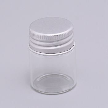 Round Glass Storage Containers for Cosmetic, Candles, Candies, with Aluminium Screw Top Lid, Clear, 1-1/8x1-5/8 inch(3x4.1cm), Capacity: 15ml(0.5 fl. oz)