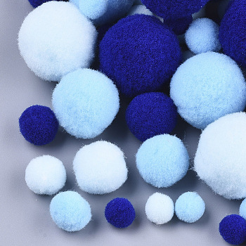 DIY Doll Craft Polyester High-elastic Pom Pom Ball, Round, Mixed Color, 7~29mm