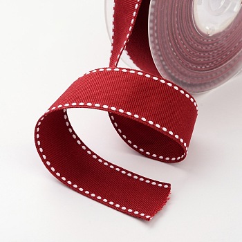 Grosgrain Polyester Ribbon, Christmas Ribbon for Gift Packings, Red, 5/8 inch(16mm), about 100yards/roll(91.44m/roll)