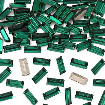 Preciosa&reg MAXIMA Crystal Fancy Stones, Czech Crystal, 435 26 212 Baguette, Dura Foiling, 50730 Emerald, 7x3mm
