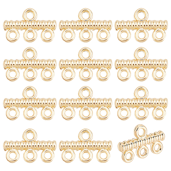 12Pcs Brass Chandelier Components Links, Connector, Column, 9x14.5x2.5mm, Hole: 1.5mm