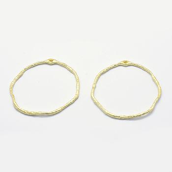 Brass Pendants, Lead Free & Cadmium Free & Nickel Free, Ring, Unplated, 42x43x2mm, Hole: 2mm
