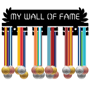Word My Wall Of Fame Acrylic Medal Holder, Medals Display Hanger Rack, with Standoff Pins, Medal Holder Frame, Word, 94x290x10mm, Hole: 8mm