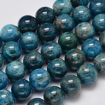 Natural Apatite Round Bead Strands, 12mm, Hole: 1mm, about 33pcs/strand, 15.5 inch