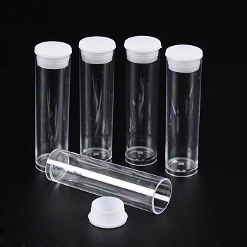 Clear Tube Plastic Bead Containers with Lid, 15mm wide, 55mm long, Capacity: 3ml(0.1 fl. oz)