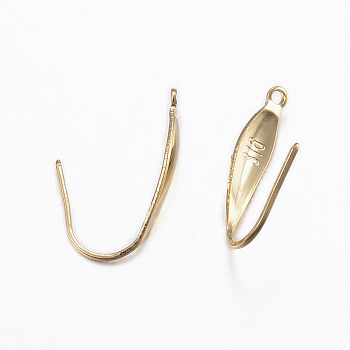 316 Surgical Stainless Steel Earring Hooks, with Vertical Loop, Golden, 20x4.5x1mm, Hole: 1.5mm, 20 Gauge, Pin: 0.8mm