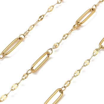 304 Stainless Steel Oval & Dapped Chains, Soldered, with Spool, Ion Plating(IP), Real 18K Gold Plated, 12.5x4.5x1mm, 10m/roll