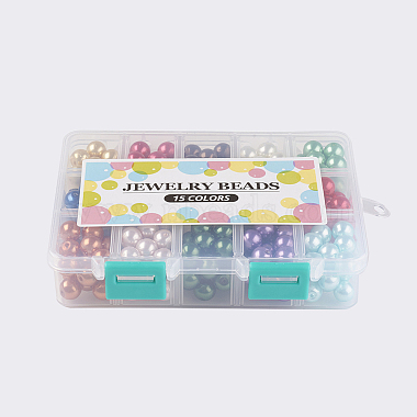 15 Farbe Glas Perlen(HY-X0008-10mm)-2
