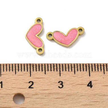 Ion Plating(IP) 316L Surgical  Stainless Steel Enamel Heart Connector Charms(STAS-D035-21G)-3
