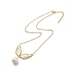 Glass Seed Wing with Natural Pearl Pendant Necklace(NJEW-MZ00008)-1