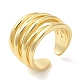 Rack Plating Brass Multi Line Open Cuff Ring for Women(RJEW-A016-04G)-3