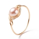 Natural Round Shell Pearl Beads Finger Ring(RJEW-JR00412)-1