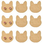 100Pcs Cat Shaped Paper Earring Display Cards, BurlyWood, 3.5x3.5x0.03cm, Hole: 2mm(EDIS-YW0001-09C)