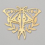 Raw(Unplated) Brass Pendants, Butterfly, 34.5x39x0.5mm, Hole: 1.2mm(KK-WH20004-03B)