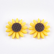 Resin Cabochons, Sunflower, Gold, 21x6mm(X-CRES-T010-62G)
