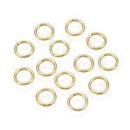 304 Stainless Steel Open Jump Rings, Metal Connectors for DIY Jewelry Crafting and Keychain Accessories, Real 18k Gold Plated, 18 Gauge, 7x1mm, Inner Diameter: 5mm(STAS-R060-7x1)