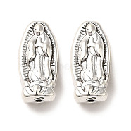 Tibetan Style Alloy Beads, Cadmium Free & Lead Free, Virgin Mary, Antique Silver, 12.5x6x4mm, Hole: 1.2mm, about 1000Pcs/1000G(PALLOY-M217-10AS)