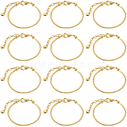 14Pcs Brass European Style Bracelet Making, with Iron Extender Chain & Heart Tag, Golden, 7-5/8 inch(19.5cm)(MAK-SP0001-02)