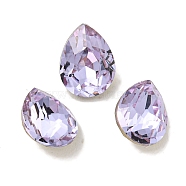 Glass Rhinestone Cabochons, Flat Back & Back Plated, Faceted, Teardrop, Violet, 8x6x4mm(RGLA-L029-19C-371)