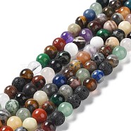 16 inch Round Gemstone Strands, Mixed, about 95pcs/strand, 4mm in diameter, hole:0.8mm(GSR4mmC170)