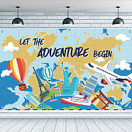 Polyester Hanging Banner Sign, Rectangle with Word, Party Decoration Supplies Celebration Backdrop, Word Let the Aoventure Begin, Travel Themed, 1100x1850mm(AJEW-WH0190-052)