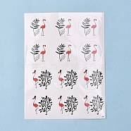 Scrapbooking Stickers, Envelope Label Decorative Sticker, for DIY Scrapbooking, Picture Album, Flamingo Pattern, 13.8x10.5x0.02cm, 12pcs/sheet(PE-K001-14)