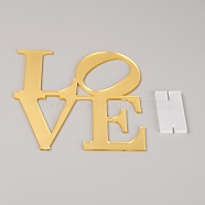 Custom Acrylic Display Holder, Word Love, Gold, 15.5x15x0.25cm(AJEW-WH0188-97A)