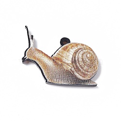 Cute Simulation Animal Opaque  Acrylic Pendants, Snail, 27x20.5x3mm, Hole: 1.5mm, 10pcs/bag(SACR-P017-01A)