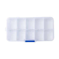 Plastic Bead Storage Containers, Stationary 10 Compartments, Random Style, Rectangle, Clear, 13x6.7x2.15cm, Hole: 0.55mm(X-CON-R008-01)