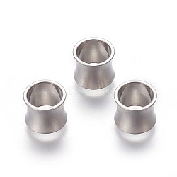 304 Stainless Steel Beads, Stainless Steel Color, 10x8mm, Hole: 8mm(STAS-P231-27P)