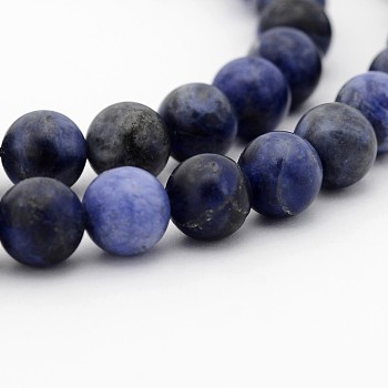 Sodalite Round Bead Strands, 8mm, Hole: 1mm, about 45pcs/strand, 15 inch