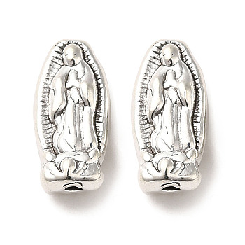 Tibetan Style Alloy Beads, Cadmium Free & Lead Free, Virgin Mary, Antique Silver, 12.5x6x4mm, Hole: 1.2mm, about 1000Pcs/1000G
