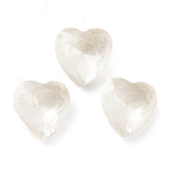K9 Glass Rhinestone Cabochons, Point Back & Back Plated, Faceted, Heart, Crystal, 10x10x5.5mm