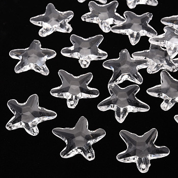 Transparent Acrylic Beads, Star, Clear, 28.5x29.5x7.5mm, Hole: 1.8mm, about 189pcs/500g