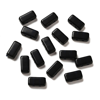 Opaque Acrylic Beads, Rectangle, Black, 8x4x3mm, Hole: 1mm