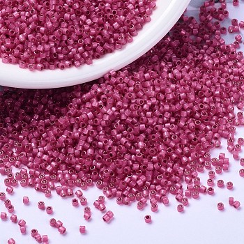 MIYUKI Delica Beads, Cylinder, Japanese Seed Beads, 11/0, (DB2175) Duracoat Semi-Frosted Silver Lined Dyed Hibiscus, 1.3x1.6mm, Hole: 0.8mm, about 20000pcs/bag, 100g/bag