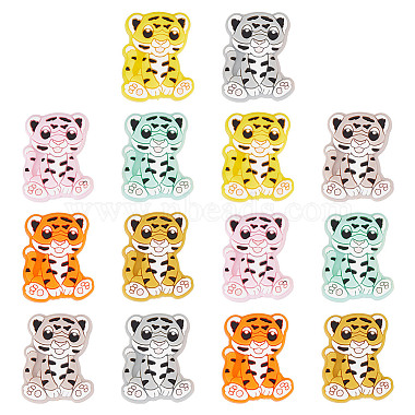 Mixed Color Tiger Silicone Beads