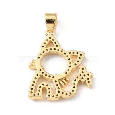 Brass Micro Pave Cubic Zirconia Pendants(KK-P233-09G)-2