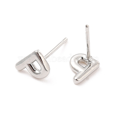 Brass Hollow Out Initial Letter Stud Earrings for Women(EJEW-A044-01P-P)-2