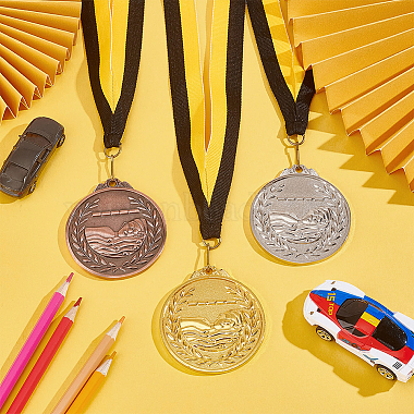 3Pcs 3 Colors Alloy Award Swimming Medal(AJEW-FG0003-36)-4