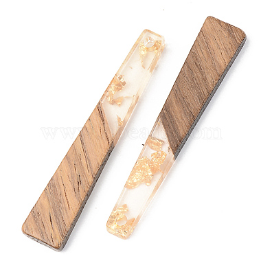 Transparent Resin & Walnut Wood Pendants(X-RESI-S389-043A-B05)-2