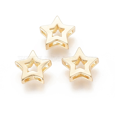 Real 18K Gold Plated Star Brass Slide Charms