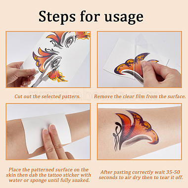 8 Sheets 8 Style Waterproof Self Adhesive Tattoo Stickers on Face(AJEW-GF0007-33)-6