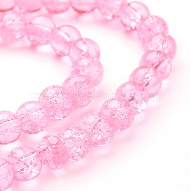 6mm HotPink Round Crackle Glass Beads